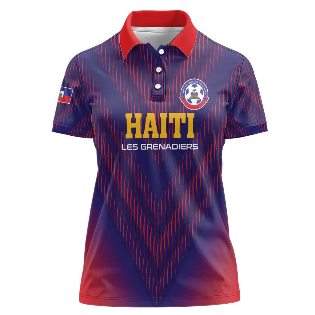 Custom Haiti Football Women Polo Shirt Come On Les Grenadiers