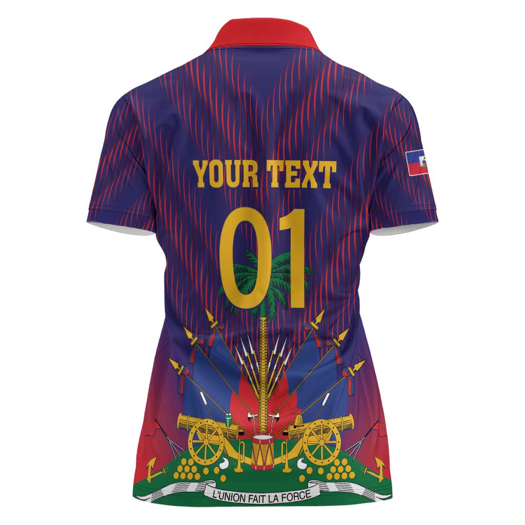 Custom Haiti Football Women Polo Shirt Come On Les Grenadiers