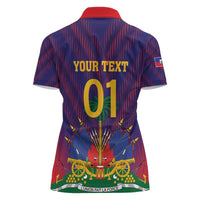 Custom Haiti Football Women Polo Shirt Come On Les Grenadiers