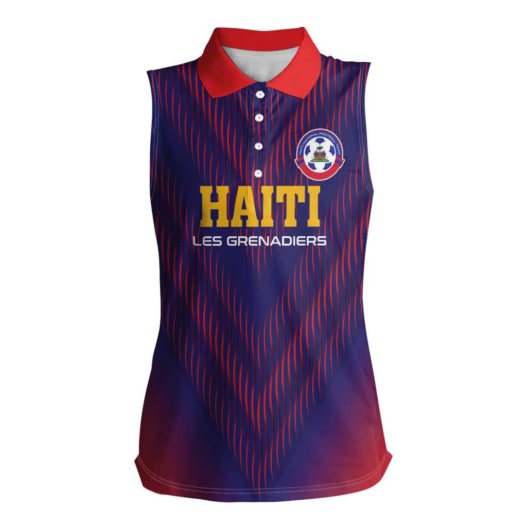 Custom Haiti Football Women Sleeveless Polo Shirt Come On Les Grenadiers