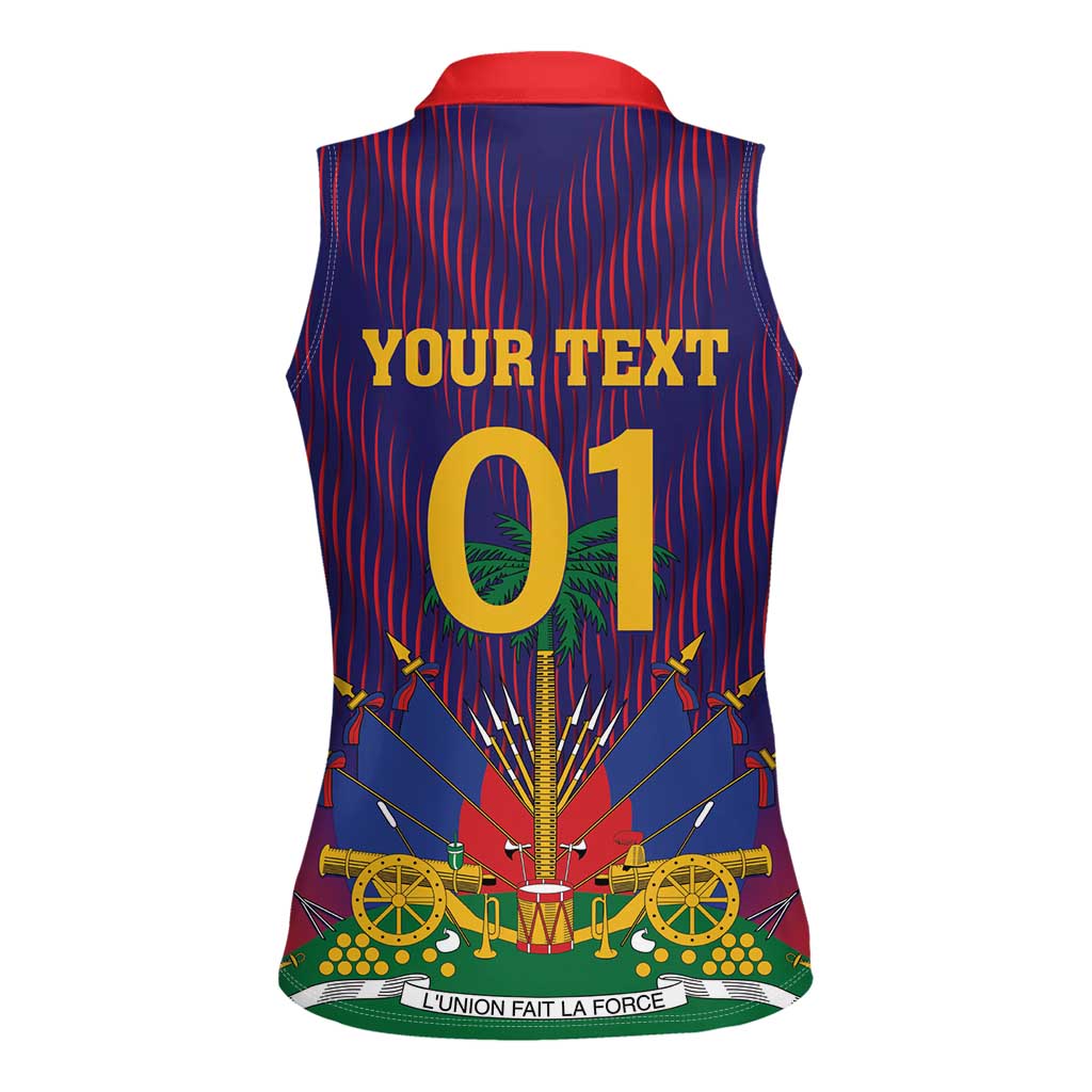 Custom Haiti Football Women Sleeveless Polo Shirt Come On Les Grenadiers