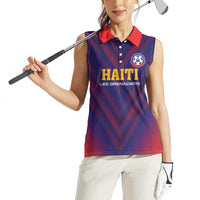 Custom Haiti Football Women Sleeveless Polo Shirt Come On Les Grenadiers