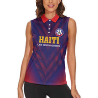 Custom Haiti Football Women Sleeveless Polo Shirt Come On Les Grenadiers