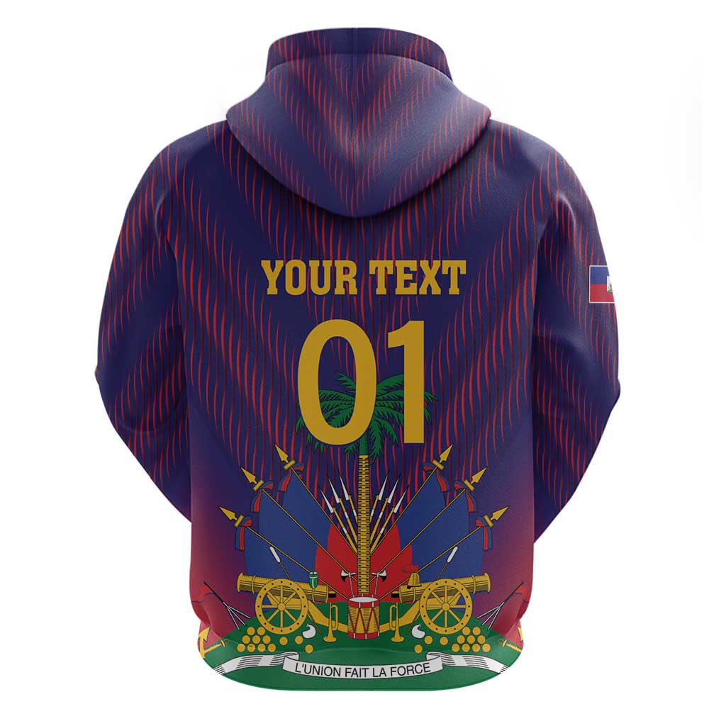 Custom Haiti Football Zip Hoodie Come On Les Grenadiers