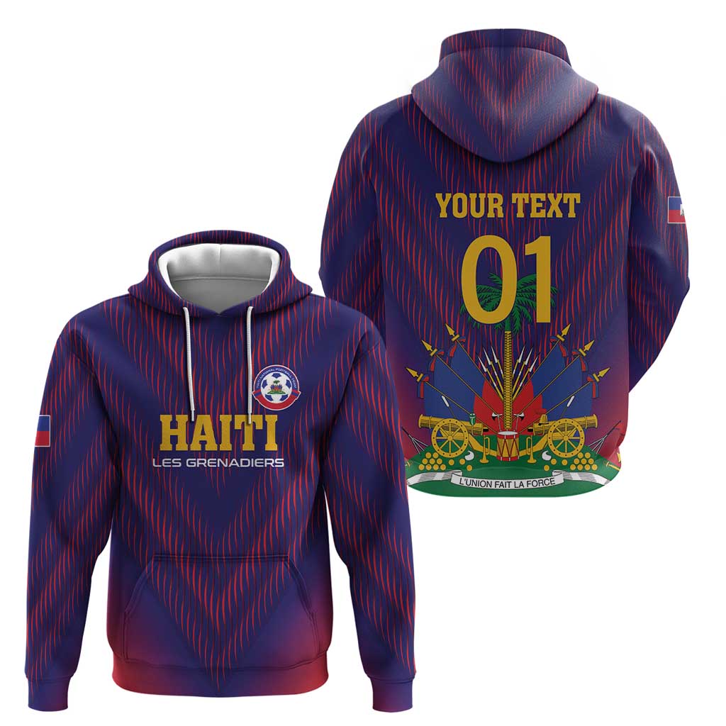 Custom Haiti Football Zip Hoodie Come On Les Grenadiers