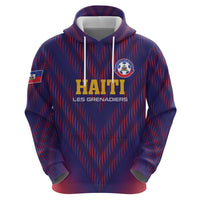 Custom Haiti Football Zip Hoodie Come On Les Grenadiers