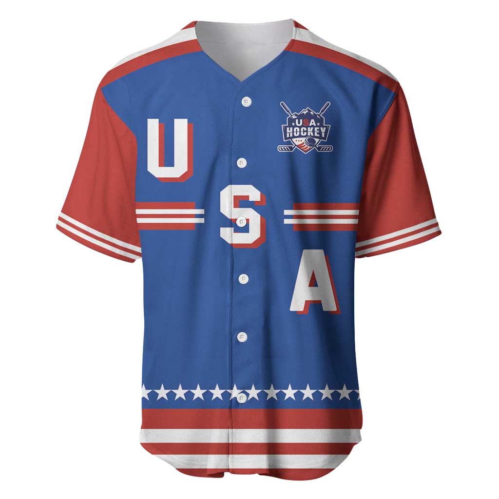Custom Hockey 2026 USA Blue Baseball Jersey United States Go Champions