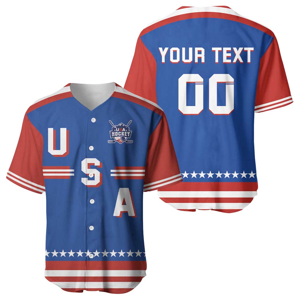 Custom Hockey 2026 USA Blue Baseball Jersey United States Go Champions