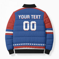Custom Hockey 2026 USA Blue Bomber Puffer Jacket United States Go Champions
