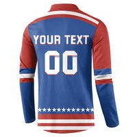Custom Hockey 2026 USA Blue Button Sweatshirt United States Go Champions