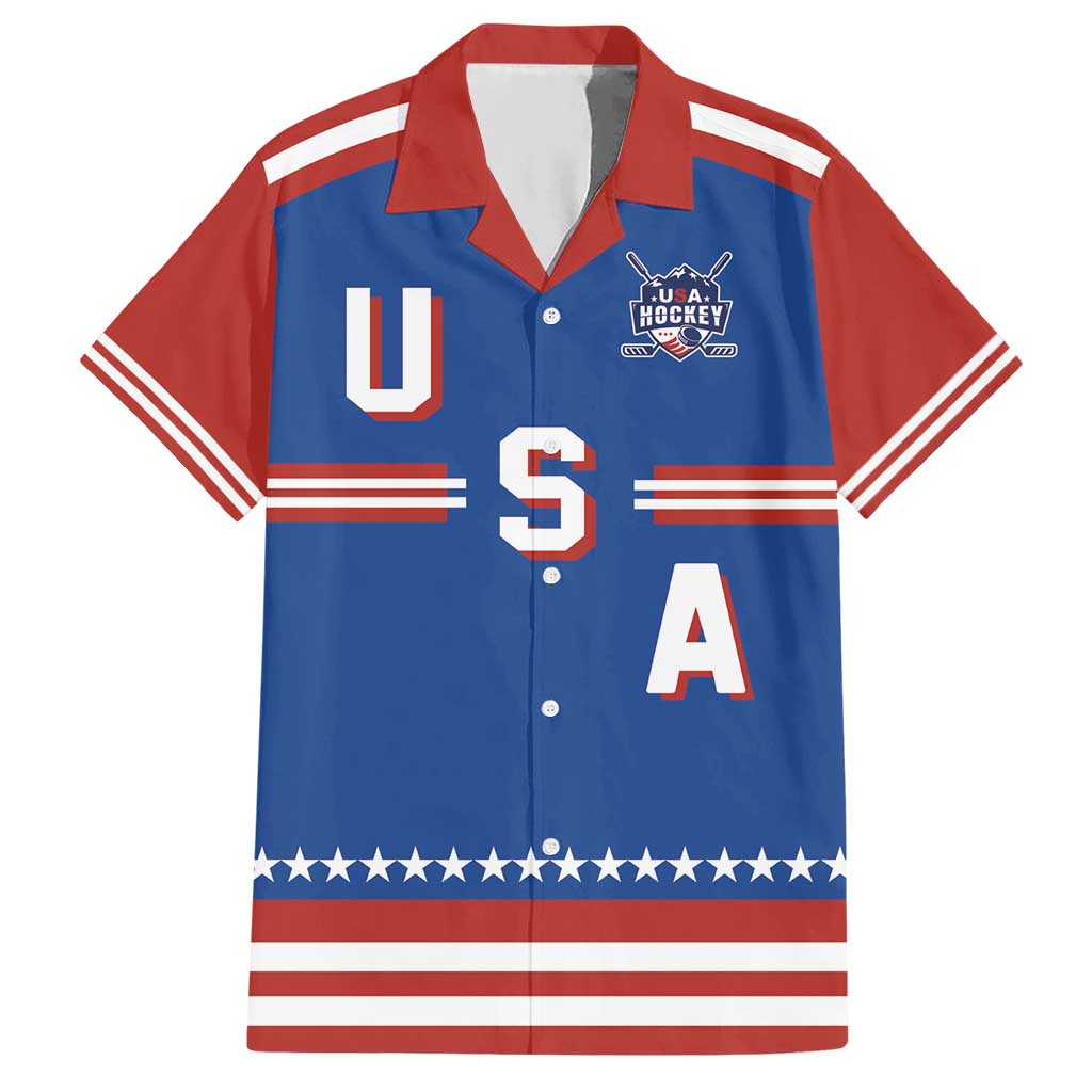 Custom Hockey 2026 USA Blue Hawaiian Shirt United States Go Champions
