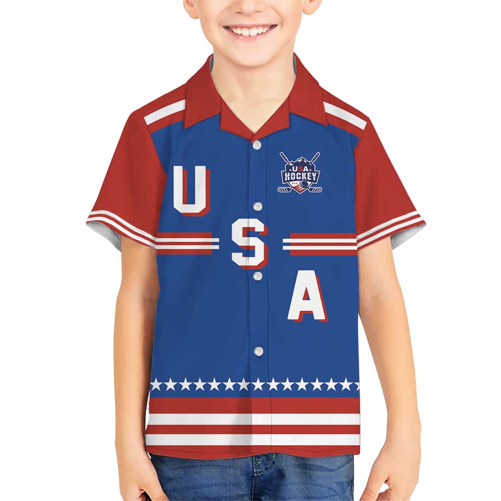 Custom Hockey 2026 USA Blue Hawaiian Shirt United States Go Champions