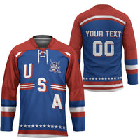 Custom Hockey 2026 USA Blue Hockey Jersey United States Go Champions
