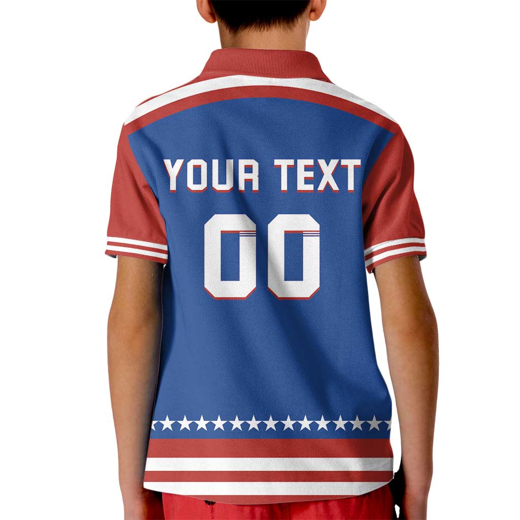 Custom Hockey 2026 USA Blue Kid Polo Shirt United States Go Champions