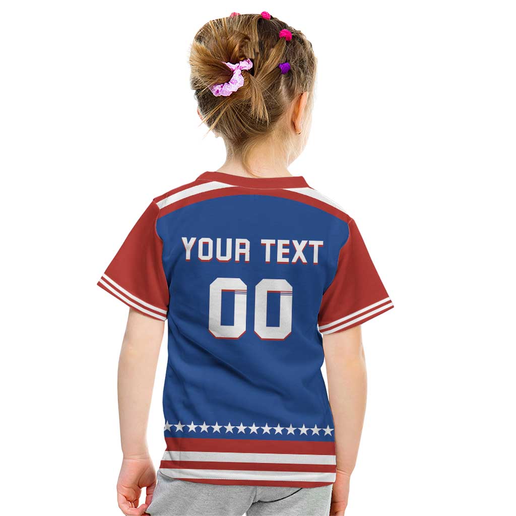 Custom Hockey 2026 USA Blue Kid T Shirt United States Go Champions