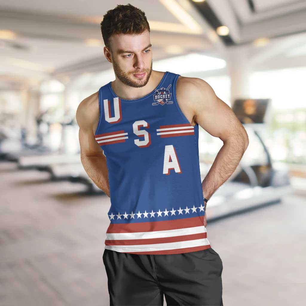 Custom Hockey 2026 USA Blue Men Tank Top United States Go Champions