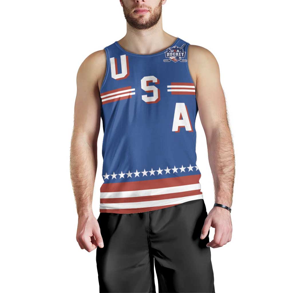 Custom Hockey 2026 USA Blue Men Tank Top United States Go Champions