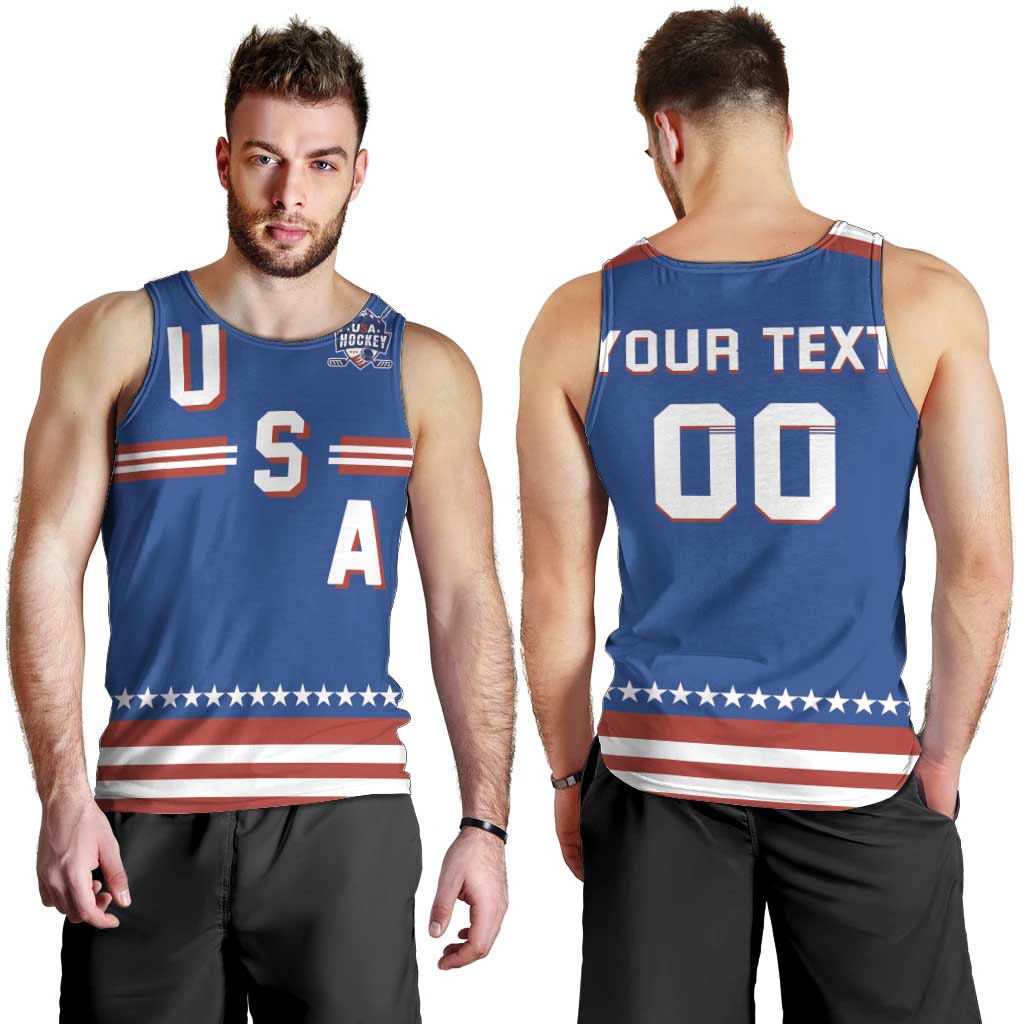 Custom Hockey 2026 USA Blue Men Tank Top United States Go Champions
