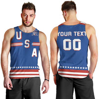 Custom Hockey 2026 USA Blue Men Tank Top United States Go Champions