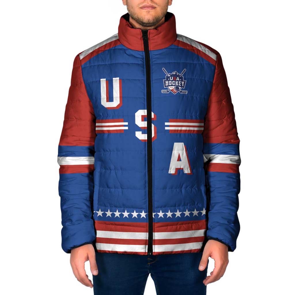 Custom Hockey 2026 USA Blue Padded Jacket United States Go Champions