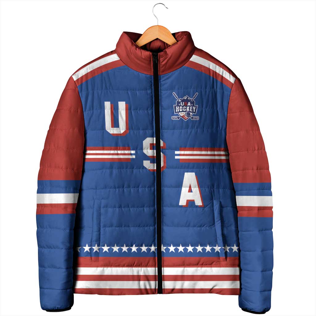 Custom Hockey 2026 USA Blue Padded Jacket United States Go Champions