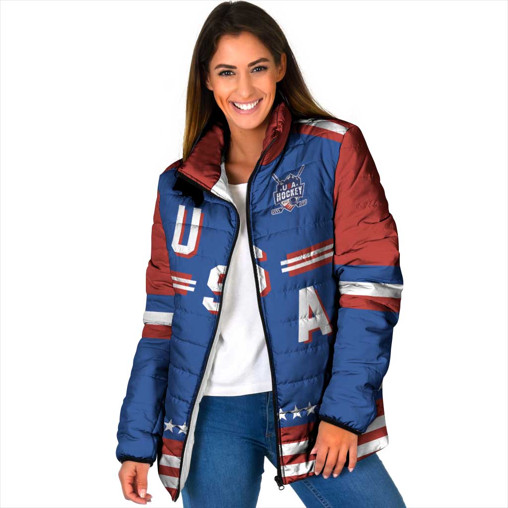 Custom Hockey 2026 USA Blue Padded Jacket United States Go Champions