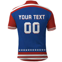 Custom Hockey 2026 USA Blue Polo Shirt United States Go Champions