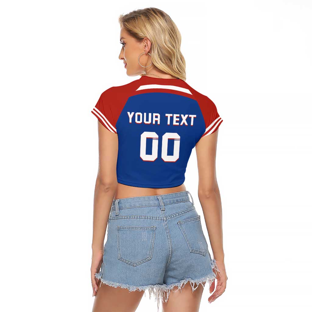 Custom Hockey 2026 USA Blue Raglan Cropped T Shirt United States Go Champions