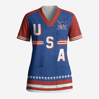 Custom Hockey 2026 USA Blue Scrub Top United States Go Champions
