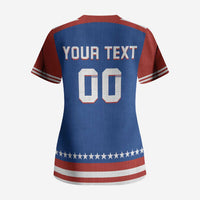 Custom Hockey 2026 USA Blue Scrub Top United States Go Champions