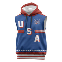 Custom Hockey 2026 USA Blue Sleeveless Hoodie United States Go Champions
