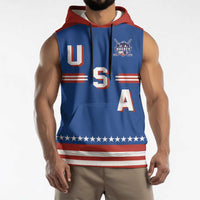 Custom Hockey 2026 USA Blue Sleeveless Hoodie United States Go Champions