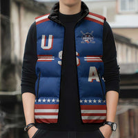 Custom Hockey 2026 USA Blue Sleeveless Puffer Jacket United States Go Champions