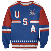 Custom Hockey 2026 USA Blue Sweatshirt United States Go Champions