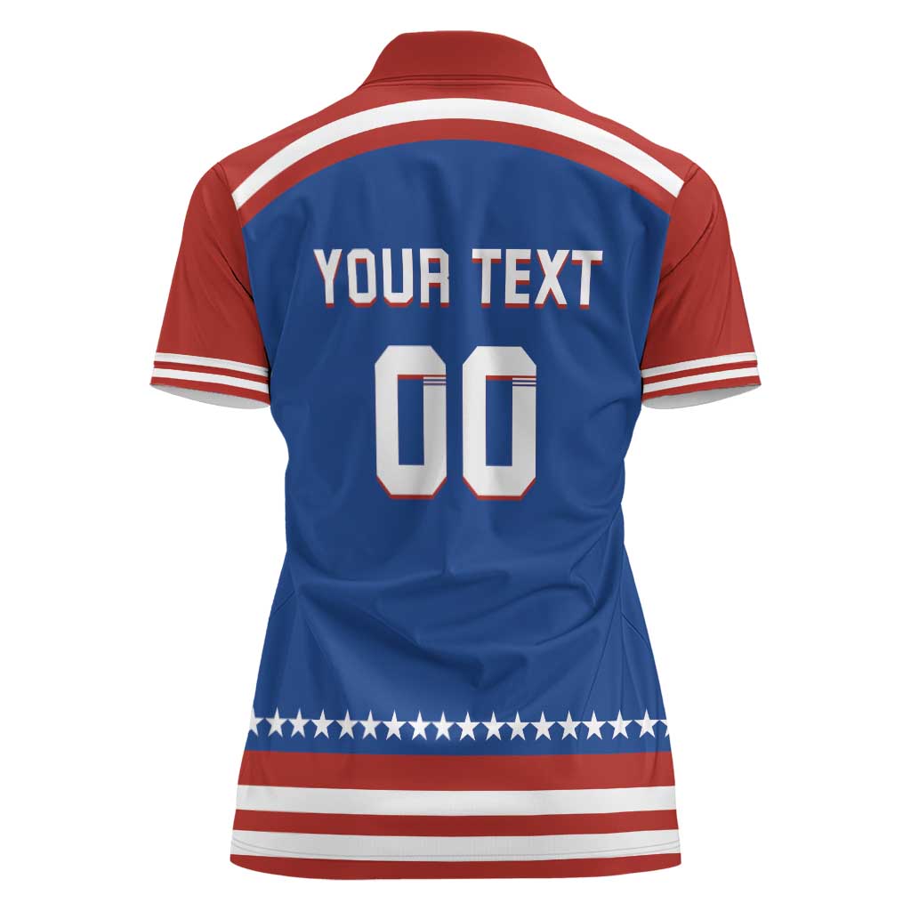 Custom Hockey 2026 USA Blue Women Polo Shirt United States Go Champions