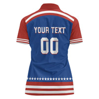 Custom Hockey 2026 USA Blue Women Polo Shirt United States Go Champions