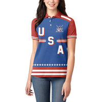 Custom Hockey 2026 USA Blue Women Polo Shirt United States Go Champions