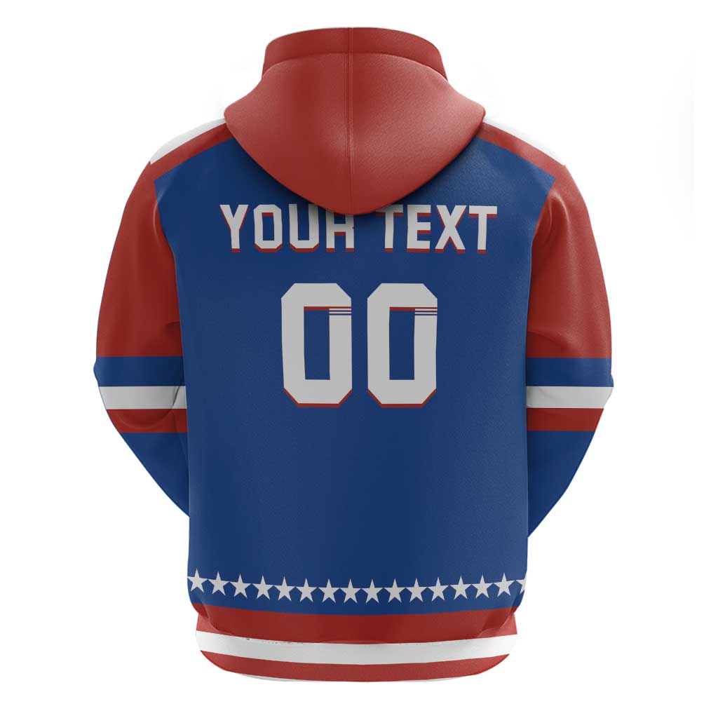 Custom Hockey 2026 USA Blue Zip Hoodie United States Go Champions