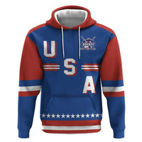 Custom Hockey 2026 USA Blue Zip Hoodie United States Go Champions