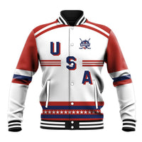 Custom Hockey 2026 USA White Baseball Jacket United States Go Champions