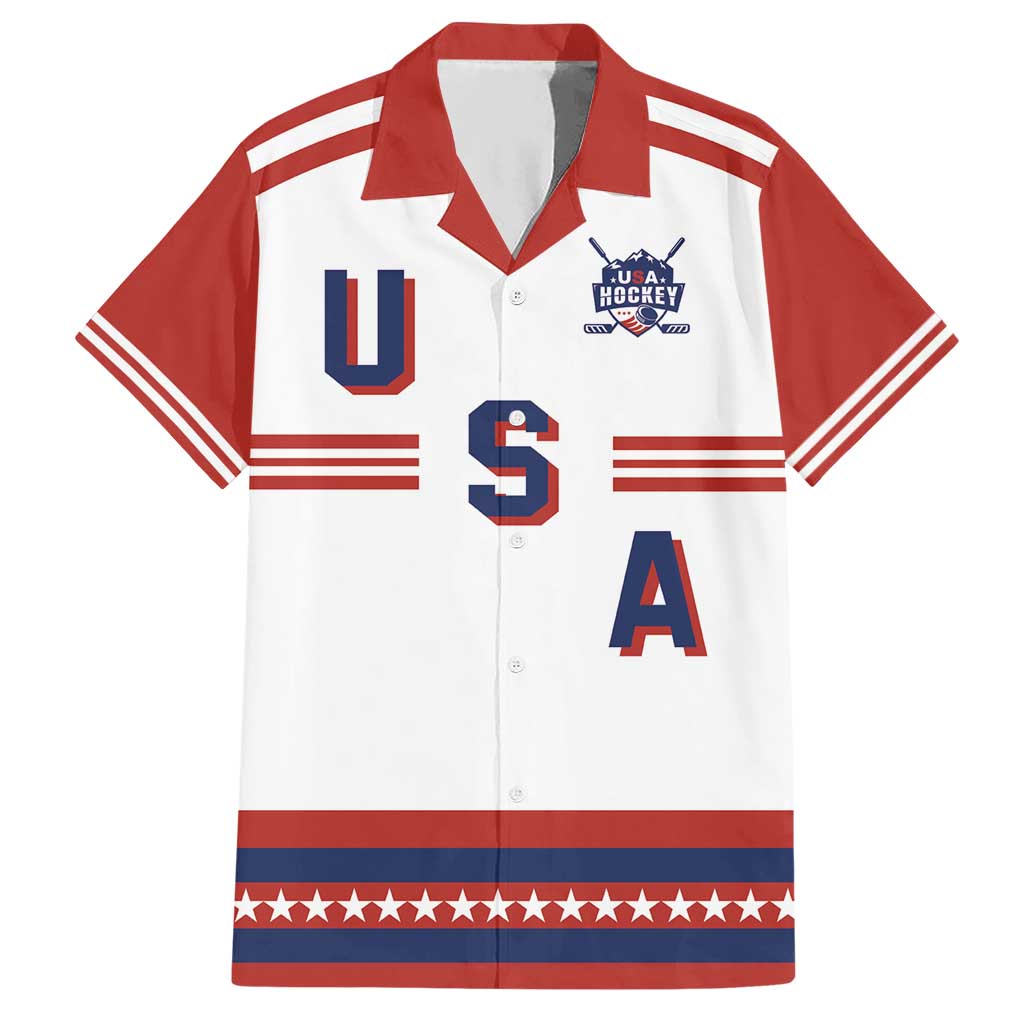 Custom Hockey 2026 USA White Hawaiian Shirt United States Go Champions