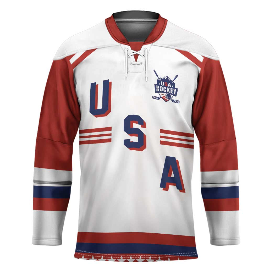 Custom Hockey 2026 USA White Hockey Jersey United States Go Champions