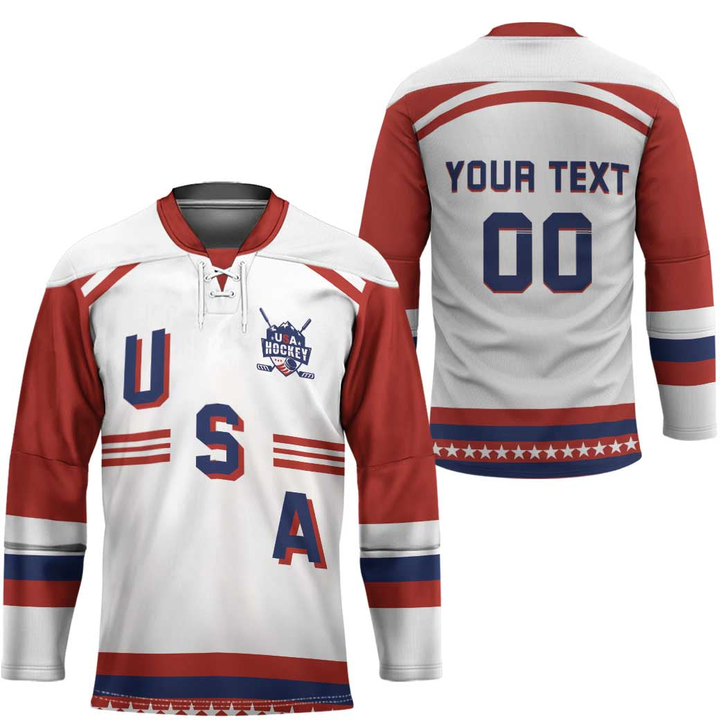 Custom Hockey 2026 USA White Hockey Jersey United States Go Champions