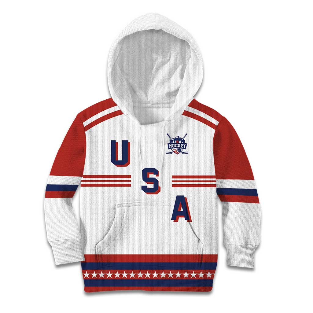 Custom Hockey 2026 USA White Kid Hoodie United States Go Champions