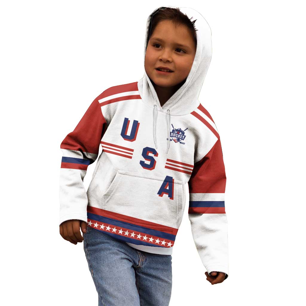 Custom Hockey 2026 USA White Kid Hoodie United States Go Champions