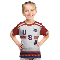 Custom Hockey 2026 USA White Kid T Shirt United States Go Champions