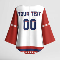 Custom Hockey 2026 USA White Kimono Sleeve Blouse United States Go Champions