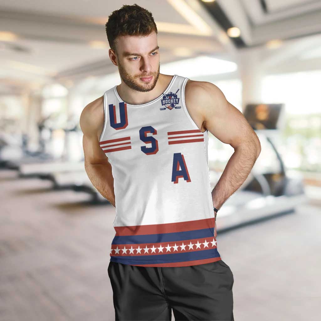 Custom Hockey 2026 USA White Men Tank Top United States Go Champions