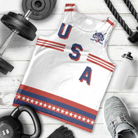 Custom Hockey 2026 USA White Men Tank Top United States Go Champions