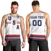 Custom Hockey 2026 USA White Men Tank Top United States Go Champions
